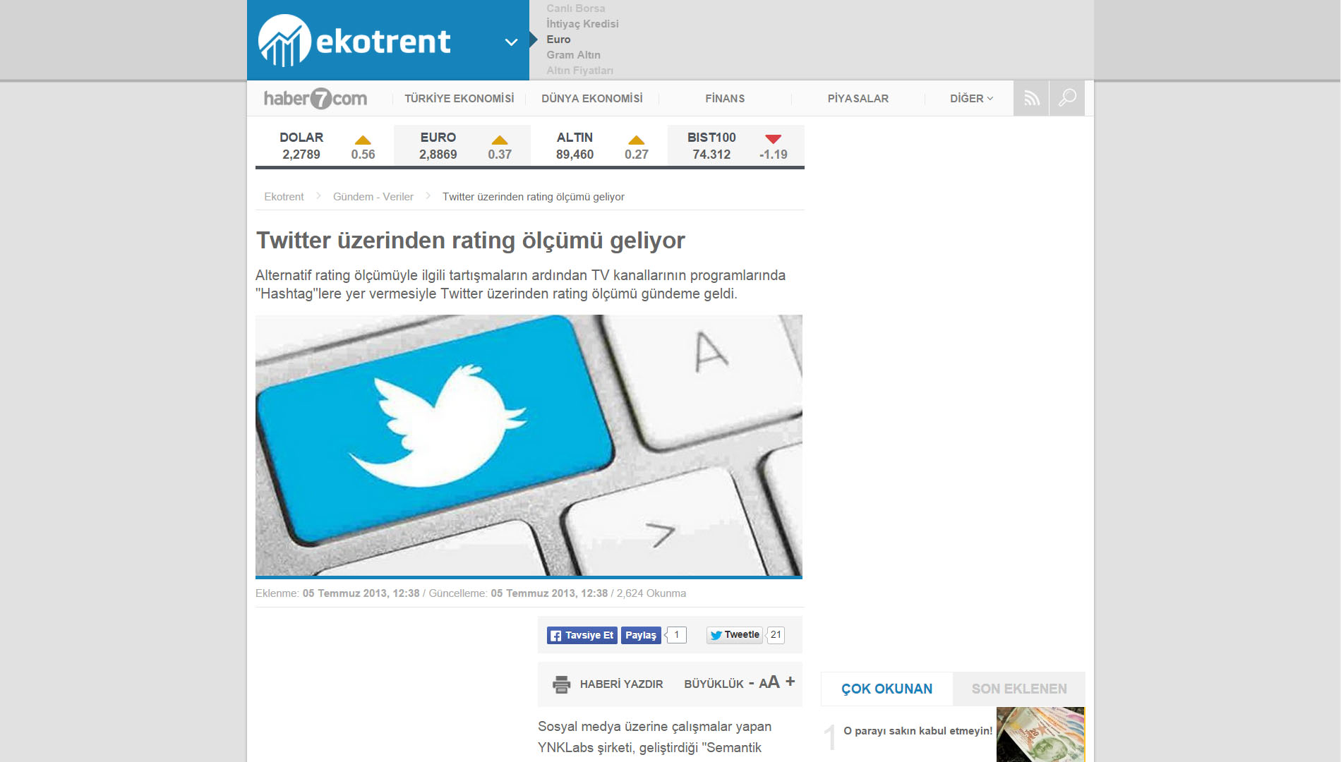 Twitter üzerinden rating ölçümü geliyor
