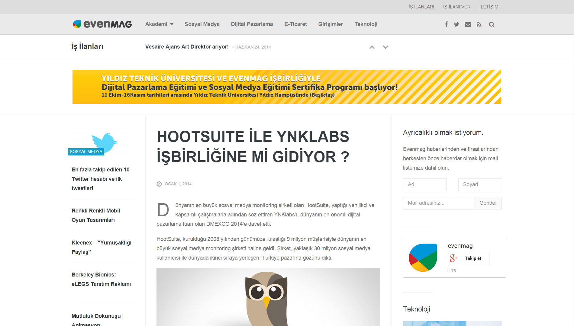 HOOTSUITE İLE YNKLABS İŞBİRLİĞİNE Mİ GİDİYOR? 