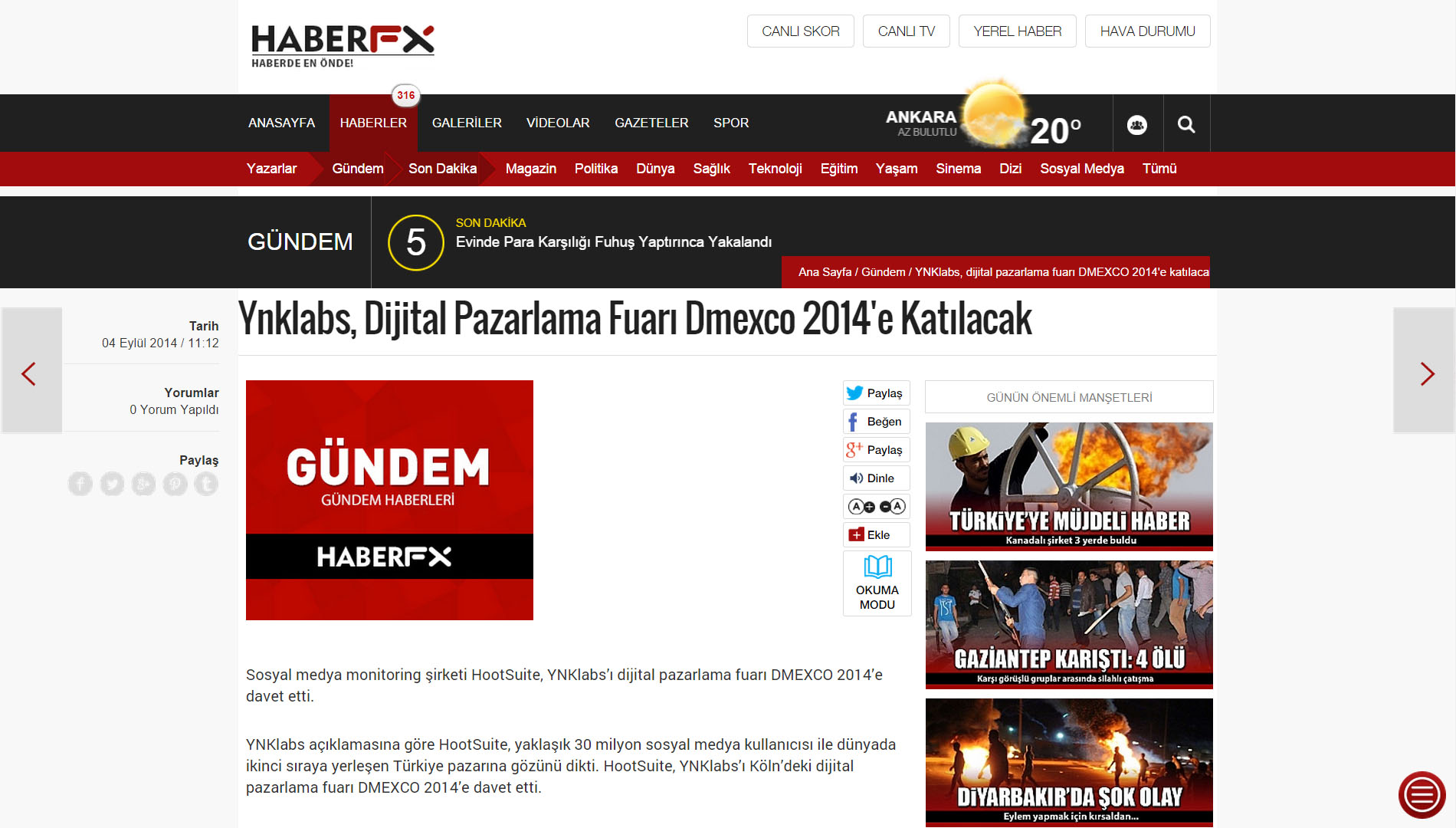 Ynklabs, Dijital Pazarlama Fuarı Dmexco 2014'e Katılacak